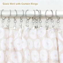YiWang 10Pcs Stainless Steel Shower Curtain Clips With Non-Slip Teeth And 360 Degree Swivel Hook For Bathroom Home Hotel Gym - Multicolor - View 1