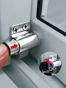 1-2 Sets Sliding Door Lock, Alloy Window Lock, Security Anti-Theft Door & Window Lock Set, Smooth Sliding Door Lock Safety Lock Fixed Limiter - Multicolor - View 5