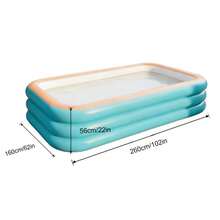 Large Inflatable Swimming Pool, Green Color, Suitable For Home, Yard, Outdoor Use, Family Gathering Water Fun In Summer - Blue - View 12