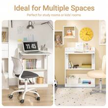 SoBuy Home Office Folding Table Desk Computer Desk Workstation With 3 Shelves White W64 X D58 X H82cm FWT92-W - White - View 7