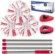 MXZONE Scrubber Mop Head Replacement Compatible With O Cedar EasyWring 1 Tank System, Spin Mop Scrub Brush Head, Hard Bristle Cleaning Brush Attachment For Kitchen Tile Floor, Not Fit RinseClean - ColorN - 查看 1