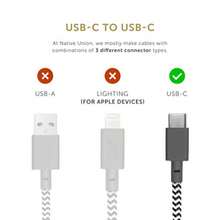Native Union Type-C Belt Cable - Cable de carga USB-C a USB-C de 12m  resistente compatible con iPhone 16 16 Plus 16 Pro 16 Pro Max iPad Pro/Air Galaxy S25 Flip 6 Fold 6 Azul Marino - Cebra - Ver 7