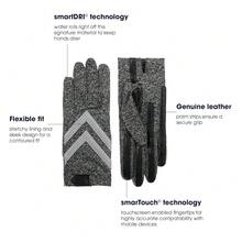 Isotoner Women's Spandex Shortie Touchscreen Gloves - Black - View 3