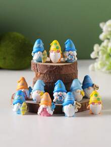 3个/6个/15个迷你小矮人装饰配件，花园装饰，娃娃屋配件，家居装饰礼品，小型装饰摆件，适用于家居装饰、花园摆件、假山和草坪盆景装饰、微景观设计DIY配件、摄影道具、园艺用品 - 彩色 - 查看 1