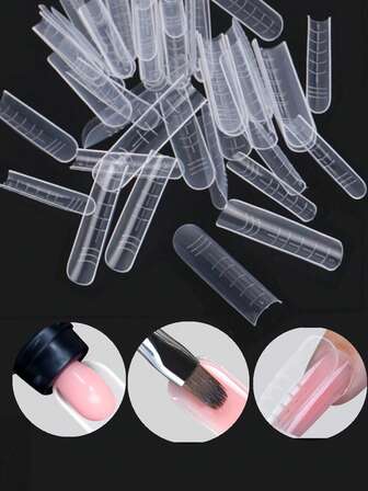 48 st. dubbeländade nagelkonstformar, rektangulära kistformade nagelklistermärken, lämpliga för UV-snabbtorkande gelklistermärken med heltäckande effekt, nagelförlängningsklistermärken, nagelkonstverktyg