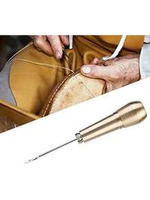 EstiloAgujas de 3 Piezas, Punzón De Coser De Cuero De Lona, ​ ​   Punzón De Coser Con Mango De Cobre, Herramienta De Reparación De Zapatos De Cuero De Coser A Mano, Para Costura De Bricolaje Reparación De CueroVersión mejorada - 1 - Ver 8