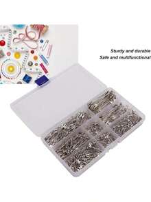 EstiloWalfront Paquete De 7 TamañOs Surtidos, 460 Piezas De Alfileres De , PequeñOs Plateados, Alfileres Grandes A Granel, Material De Acero Inoxidable A Granel Para RopaVersióN Mejorada - 1 - Ver 6