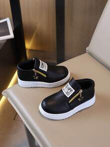 2026 Spring Comfortable Casual Flat Children Shoes, Non-Slip Boys Loafers Outdoor Student Shoes - Black - View 4