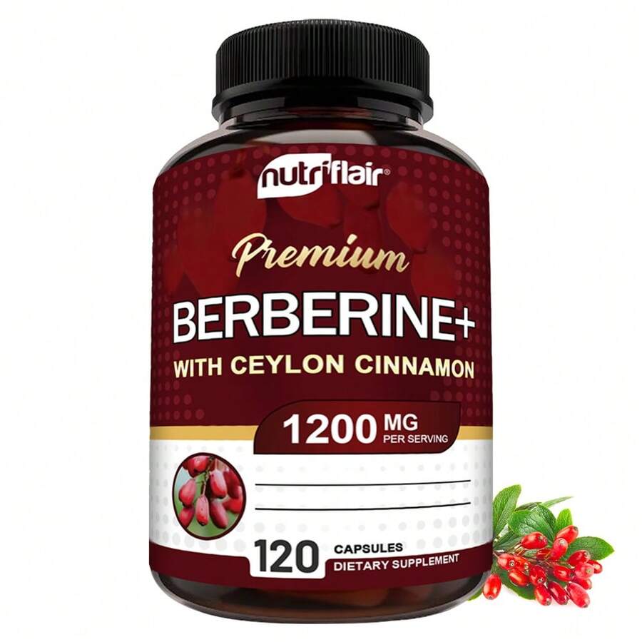 Premium Berberine With Ceylon Cinnamon 1200mg, Balance Digestive And Immune System Health - 120 Capsules - 1 Bottle - View 1