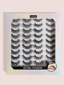 MAANGE 3 Pairs/8 Pairs/20 Pairs Mixed Pack Natural Look Volumized False Eyelashes, End Eye Elongated Faux Mink Lashes, Suitable For Parties, Gift For Women & Girls