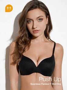WINGSLOVE Black Full Coverage Bra: Convertible Gold-Tone Clasps, Criss-Cross Back Straps And Smooth Fabric - Combining Secure Fit And All-Day Comfort. Adjustable Design, Perfect For Everyday Wear And Fashionable Looks, An Ideal Choice For Those Seeking Reliable Seamless Intimates! - Black - View 1