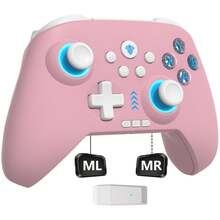 YUYIU 2.4G Wireless PC Controller With RGB Lighting/Programming Keys/Hall Joysticks/Hall Triggers/Vibrations,Three-Mode Switch Controller,Plug And Play Work For Windows PC, Android, Switch, Steam,TV - Cherry Blossom Powder - View 7