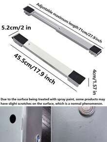 一套18英寸可调节不锈钢移动底座支架，带轮子、橡胶防滑垫，适用于冰箱、洗衣机、烘干机、洗碗机、床头柜，带可锁定脚轮 - 彩色 - 查看 5