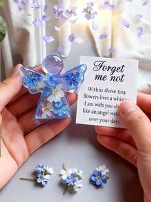 1 Set 2D Flat, Angel Wing Pocket Hug Angel Figurine With Inspirational Cards Cherub Statue For Outdoor Home Decor, Wedding, Gift Angelic Keepsake, Party Decoration, New Year's Day, Valentine's Day, Mother's Day, Father's Day, Cyber ​​Monday - Multicolor - View 5