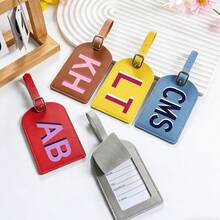 Personalized Leather Luggage Tag, Customized Letter Combination Luggage Tag, Girlfriend Travel, Wedding Favor, Travel Accessories, Bachelorette Party Letter Combination Shadow Luggage Tag, Luggage Tag, Travel Accessories, Bridesmaid Gift, Customized Luggage Tag, Luggage Tag, Travel Enthusiast, Travel Gift, Wedding Favor, Girlfriend Travel, Luggage Tag, Backpack Tag, Letter Combination Tag - Multicolor - View 1