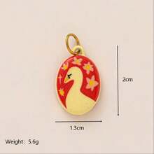 1件装 INS 不锈钢时尚 DIY 樱桃靴爱心小屋太阳小鱼郁金香花鸭吊坠，18K 镀金，防水防褪色，DIY 首饰配件，项链配件，手链配件，耳环配件，钥匙扣配件，包包配件，女士首饰配件，钱包配件，吊坠，礼品 - 彩色 - 查看 20