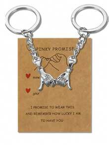 Couple/Friends/Bestie Holding Hands Creative Metal Keychain, Personalized Fashion Keyring For Valentine's Day - Multicolor - View 13