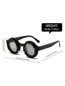 Rotatable Frame Fashion Glasses, Stylish & Versatile, Wide Leg Design, Suitable For Outdoor, Driving, Costume - Multicolor - View 5