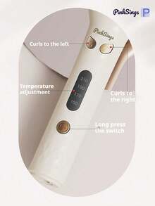 PinkSings 1-klicks automatisk locktång, 28 mm pipa, dubbelriktad automatisk lockning, 4 temperaturlägen, negativ jongenerator, smart timer och sensor, automatisk avstängning, bästa julklappen