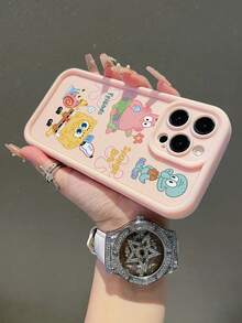 SPONGEBOB 1个卡通花卉图案防震手机壳，适用于三星/苹果17/16/15/14/13/12/11 Pro Max/12 Pro/14 Plus及其他型号 - 彩色 - 查看 6