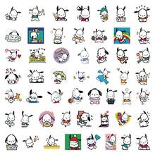Sanrio 50 Sheets Whimsical Pochacco Sticker Set - Removable Cartoon Decals For Journals & DIY Crafts Scrapbook Supplies Scrapbook Stationery Stickers