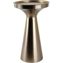 End Table, Side Table, Or Small Night Stand - Luxury Marble Accent Table With Sculptural Stacked Base - Contemporary Table Ideal For Bedside, Living Room Spaces, And Entryway Decor - 27" Black & Gold - Vàng - Xem 5
