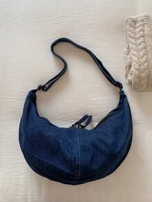 peach tree Denim Canvas Tote Bag, Women's Vintage Minimalist Style Shoulder Bag, Large Capacity Foldable Crossbody Bag For Daily Commute, Shopping, Travel, Party, Cosmetic Storage, Girlfriend/Birthday Gift, Fashion Accessory