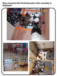 Rabbit Cage Fence, Indoor Home Use Small Dog Corgi Isolation Net, Kitten/Puppy Playpen - Multicolor - View 5