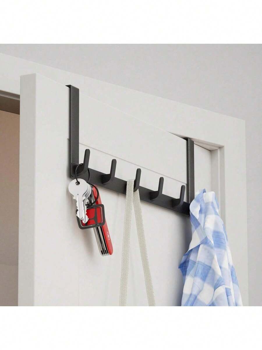 EstiloPerchero Para Puerta, MTQ Perchero Puerta Con 6 Ganchos, Gancho Para Puerta, Ganchos Para Puerta Colgar Para Chamarra, Bolsa, Paraguas, Sombrero, Adecuado Para Puerta De BañO, Dormitorio, CocinaVersióN Mejorada - 1 - Ver 1