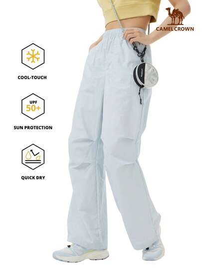 CAMEL CROWN Women's Woven Quick-Dry Pants, Soft Shell Pants For Spring/Summer, Wind-Resistant Durable Work Pants, Quick-Dry Parachute Pants