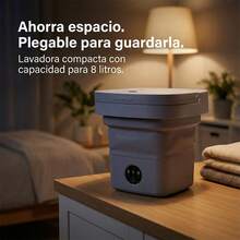 1pc Mini Lavadora Plegable | Lavadora Doméstica para Ropa Interior, Lavado y Desangurado Todo en Uno, 3 Velocidades, Pequeña y Portátil, Ideal para Casa, Hotel, Viajes - Púrpura malva - Ver 2