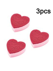1/3/5片装双面心形厨房海绵 - 情人节用品，强力去油不刮伤，粉色双面洗碗海绵，适用于顽固油污 - 适用于家庭、餐厅，节省空间设计，洗碗工具，高效清洁垫，家居清洁配件 - 彩色 - 查看 11