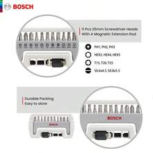 bosch 12 piezas Juego de brocas de destornillador profesional con 1 barra de extensión, regalo de herramientas para hombres, papá, él, kit de herramientas de reparación para PC, tableta, Switch, consola de juegos, puerta y silla - Multicolor - Ver 5
