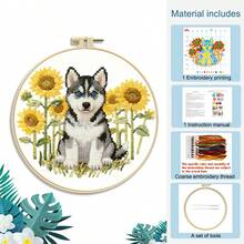 DIY Cross Stitch Kit - Pet Themed | Husky/Corgi/Teddy/Labrador/Shepherd/Pomeranian & More Patterns | Beginner Friendly Embroidery Craft Kit With Fabric, Floss, Needles | Creative Home Decor & Gift - Multicolor - View 18