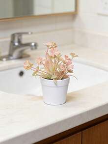 1/3 chậu cây giả mini bằng nhựa, chậu hoa màu trắng, trang trí bàn cho Ngày Valentine, đám cưới, tiệc tùng, nhà cửa, phòng khách, lò sưởi, văn phòng, cây giả bằng nhựa. - Nhiều màu - Xem 9