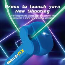Creative Portable Electric Lighted Rope Launcher Toy. USB Rechargeable Handheld Electric Rope Launcher, Finger-Relieving Toy. Suitable For Indoor, Outdoor Use, Party Supplies, Gifts, Perfect Holiday Gifts, Celebration And Birthday Gifts. - Màu xanh lam - Xem 2