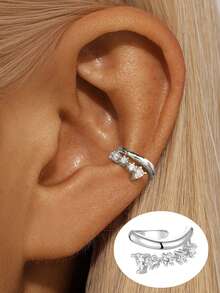 1 Stück 925 Sterling Silber modische achteckige Stern & Vierblatt Kubikzirkonia Clip-On Ohrringe, exquisiter Schmuck geeignet für den täglichen Gebrauch von Frauen, Partys und Bankette - Gold - Übersicht 13