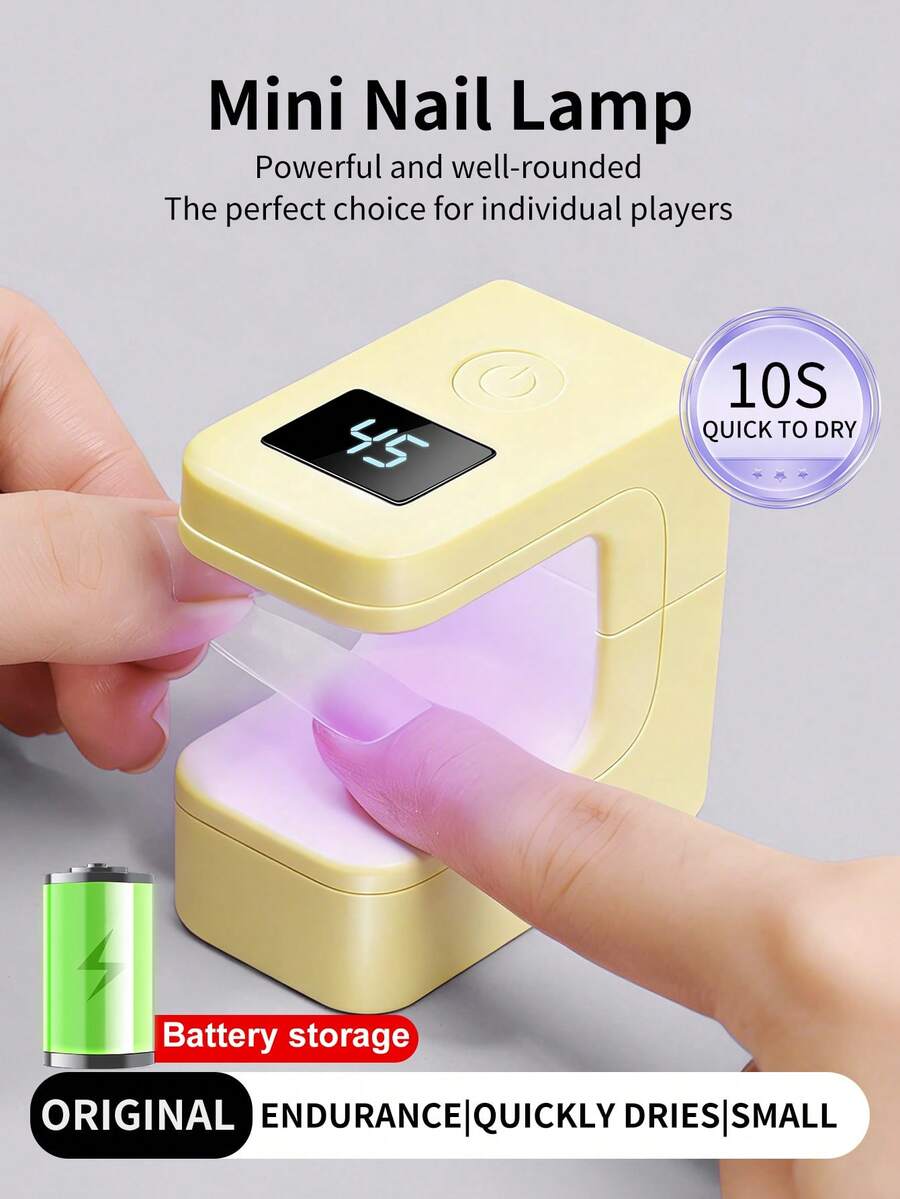 XEIJAYI 1个可充电迷你UV LED美甲灯，适用于凝胶美甲，快速干甲灯，UV LED凝胶指甲油烘干机，美甲工具，可充电美甲沙龙设备