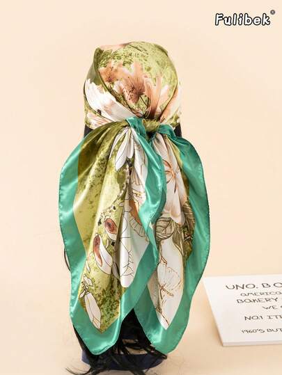 1pc 90cm Printed Scarf, Women's Bandana & Square Scarf, Suitable For Accessories, Headwear, Headband, Hair Tie, Abaya, Beach Vacation And Daily Life, Adding Highlights To Your Style