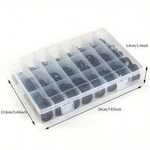 A Set Of 1200 Nitrile Rubber O-Rings, Heat And Oil Resistant, With A Hardness Of 70A, Featuring 24 Different Specifications Of Synthetic Rubber Seals, Suitable For High-Pressure Cleaning Machine Pipelines And Air Gas Sealing Industrial Gaskets. - Black - View 6