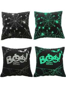 Estilo2 Piezas de Fundas de Almohada Que Brillan en la Oscuridad, Holiday Mood 18 * 18 Pulgadas, adecuadas para la decoración del hogar, sofá, se Pueden Utilizar como Cojines y AlmohadasVersión mejorada - A - Ver 9