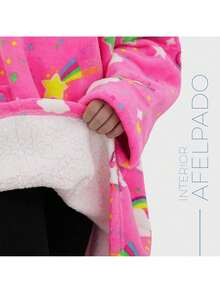 EstiloGAON.Manta Con Capucha Portatil Para NiñO Y NiñA Oversize Suave Con Bolsas Para  E InviernoVersióN Mejorada - unicornio. - Ver 6