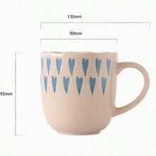 浪漫心形陶瓷马克杯，情侣杯，可爱浮雕心形水杯咖啡杯，简约家居杯，情侣礼物 - 彩色 - 查看 6