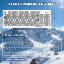 ATTACK SHARK Bàn phím màng trong suốt ZIYOU LANG M95, bàn phím chơi game có dây, phím trong suốt, đèn nền RGB cầu vồng, đèn viền bên hông, 94 phím im lặng, cảm giác cơ học, chống hiện tượng nhấn phím ảo 26 phím, phù hợp với PC - Nhiều màu - Xem 2