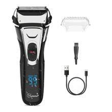 Hatteker 1pc Electric Razor For Men With Pop-Up Trimmer, Wet/Dry 5-Blade Electric Shaver With Intelligent Shave Sensor - Black - View 1