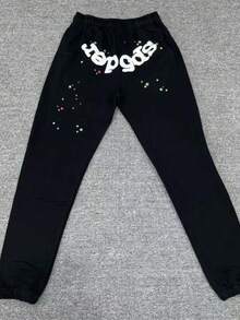Men's Hip-Hop Letter Printed Harajuku Retro Sweatpants, Streetwear Pants, Suitable For Both Men And Women - 黑色 - 查看 2