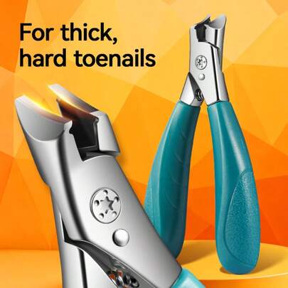Extra Large Thick Toenail Clipper, Angled Blade Design, Anti-Splash, Suitable For Thick Or Tough Nails, Stainless Steel Toenail & Fingernail Cutter For Men