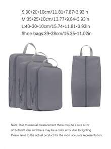 4件套旅行压缩收纳袋套装，轻便旅行行李整理袋，带鞋袋，可扩展收纳袋，节省空间旅行必备品，旅行包，圣诞礼物，节日必备品，旅行必备，节日配件，圣诞节，个性化礼物