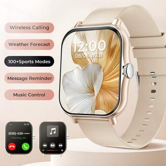 SIMSONLAB 2025 NEW 1.83-Inch HD Full Touch Screen Smart Watch For Men & Women, Phone Dialing/Receiving, Pedometer, Calorie Counting, Multiple Sports Modes, Message Reminder & Incoming Call Reminder, Multi-Function Smart Watch, Sporty Smart Watch Compatible With Android/IOS, Christmas Gift