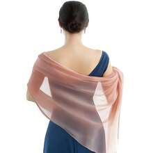 P Pothuiny Women Chiffon Sheer Shawl Wraps For Evening Dresses, 79inchx24inch Lightweight Soft Chiffon Scarfs Wedding Party Bridal,79inchx24inch,BlushPink - 腮紅粉 - 查看 3
